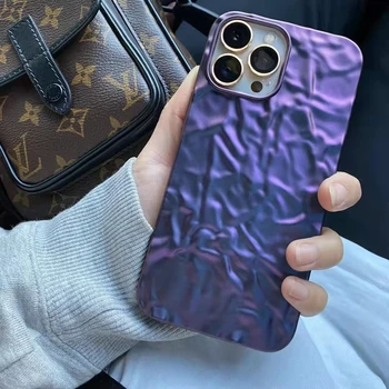 Роскошный Корейский Металлический глянцевый блестящий складной мягкий силиконовый чехол для телефона iphone 13 7 8 14 Plus XS 12 XR MAX 11 Pro MiNi Girl cute Cover