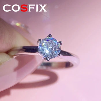 [Сверкающие кольца] Классические модные кольца с муассанитом и бриллиантами для женщин, обручальное кольцо, оригинальные серебряные обручальные кольца с бриллиантами из серебра 925 пробы