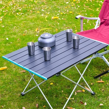 Сверхлегкий Портативный складной стол для кемпинга, Складной обеденный стол на открытом воздухе, высокопрочный алюминиевый сплав для вечеринки в саду, пикника, барбекю