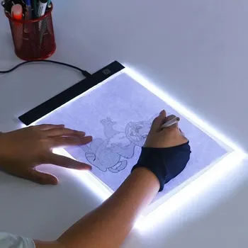 Светодиодный копировальный стол Детская доска для рисования Прозрачный копировальный стол Ночник с регулируемой яркостью ноутбук