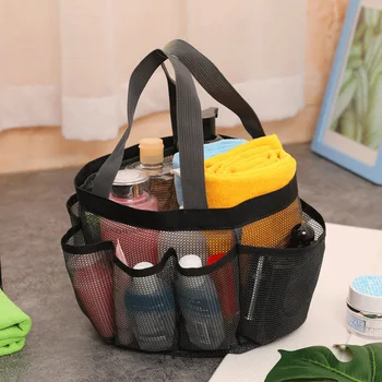 Сетчатая дорожная сумка для туалетных принадлежностей, пляжная сумка для плавания на молнии, ручная сумка для макияжа, складная выдолбленная сумка для покупок, органайзер для дома