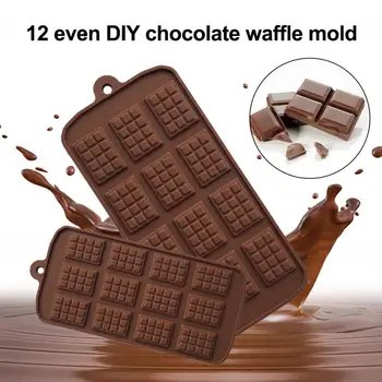 Силиконовая форма на 12 ячеек, форма для шоколада, помадки, кондитерской, формы для шоколадных батончиков, украшения для торта, кухонные принадлежности для выпечки