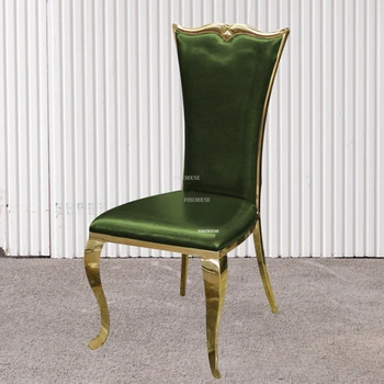 Скандинавские обеденные стулья из нержавеющей стали, гостиничный обеденный стул, Современный Простой кухонный стул с креативной спинкой, Мебель для домашней столовой