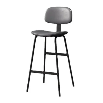Скандинавский современный легкий роскошный барный стул с простой спинкой, высокий табурет для стойки регистрации, домашний высокий стул со спинкой