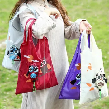 Складная хозяйственная сумка в форме совы с милым животным, экологичный женский подарок, Складная Многоразовая сумка-тоут, портативная дорожная сумка для покупок, продуктовая