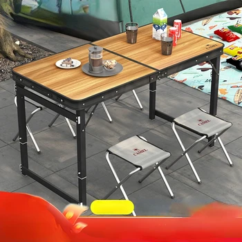 Складной стол, уличный стол, толчок в стойло из алюминиевого сплава, бытовой складной стол, простой обеденный стол и стулья на открытом воздухе