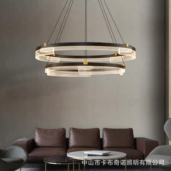 Современная декоративная люстра для гостиной, светодиодная кольцевая лампа, Роскошный декор для спальни, столовой, Потолочный подвесной светильник