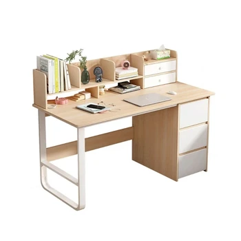 Современный компьютерный стол в стиле минимализма, домашний рабочий стол с противоскользящими ковриками для ног, доска для спальни, гостиной, учебного кабинета