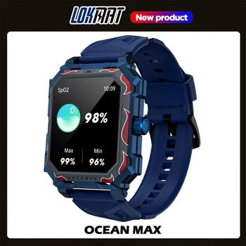 Спортивные Часы LOKMAT OCEAN MAX 1,96-Дюймовый TFT ЖК-дисплей с Полноэкранным Сенсорным Экраном, Фитнес-Трекер IP68, Водонепроницаемые Умные Часы с Bluetooth-Вызовом Для Мужчин