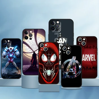 Супергерой Avenger Marvel Для Apple iPhone 14 13 12 11 Pro Max Mini XS Max X XR 7 8 6 Plus 5S Силиконовый Мягкий Черный Чехол Для Телефона Capa