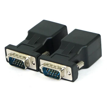 Удлинитель VGA для подключения к RJ45 CAT5 CAT6 20-метровый сетевой Кабель-адаптер COM-Порта к преобразователю порта LAN Ethernet