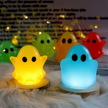 Формы для Смолы Halloween Ghost Lamp со Светодиодной Основой Cute 3D Ghost Epoxy Silicone Mold for Art Craft Home Display Halloween Decoration
