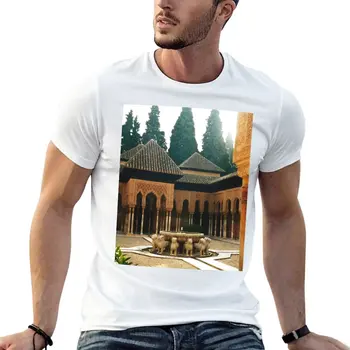 Футболка Alhambra, короткая одежда kawaii, летняя одежда, мужские хлопковые футболки с коротким рукавом