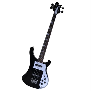 Черная 4-струнная электрическая бас-гитара с 2 одинарными звукоснимателями, предлагаем на заказ