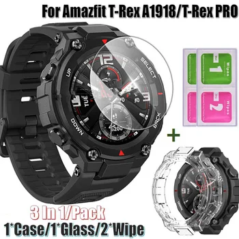 Чехол-браслет для часов Amazfit T-Rex A1918/T-Rex PRO Frame Watches Стеклянная пленка для защиты экрана Amazfit T-Rex Безель