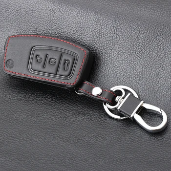 Чехол для дистанционного управления ключом из натуральной кожи для Ford Fiesta Focus 2 Ecosport Kuga Escape, 3 кнопки, автомобильные аксессуары для откидных ключей