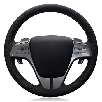 Чехол для рулевого колеса автомобиля, сшитый вручную из черной искусственной кожи для Mazda 6 Atenza 2009 2010 2011 2012 2013