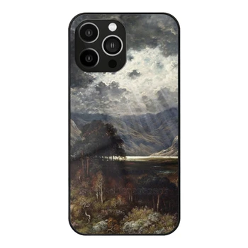 Чехол из Закаленного Стекла Gustave Dore-Loch Lomond Для Iphone 14 13 12 11 Pro Max X 7 8 Plus 6S 5S Case Осень Красивая Красота Синий