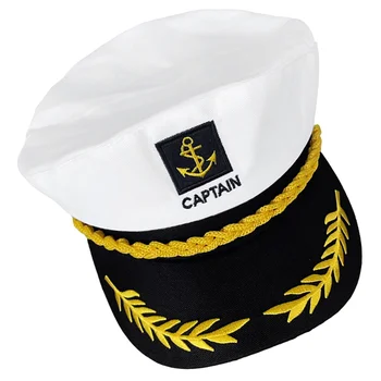 Шляпа капитана яхты, вышитая шляпа капитана, шляпа для вечеринки, шляпа для косплея, реквизит для костюмов