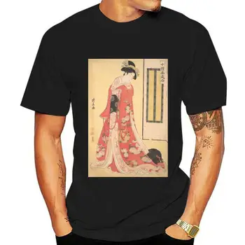 Японская футболка Ukiyo-e с рисунком собаки-спаниеля в стиле Woodblock, женская Мужская футболка с принтом