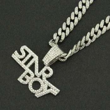 、 Ожерелье с подвесками в стиле хип-хоп буквами DGE с большой кубинской цепочкой Iced Out, колье для мужчин и женщин, модные ювелирные изделия Kpop с кристаллами, прямая поставка